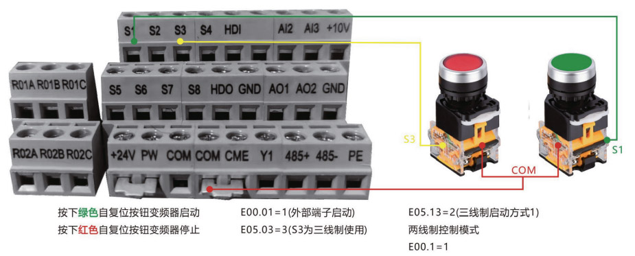 外接启动停止端子接线图